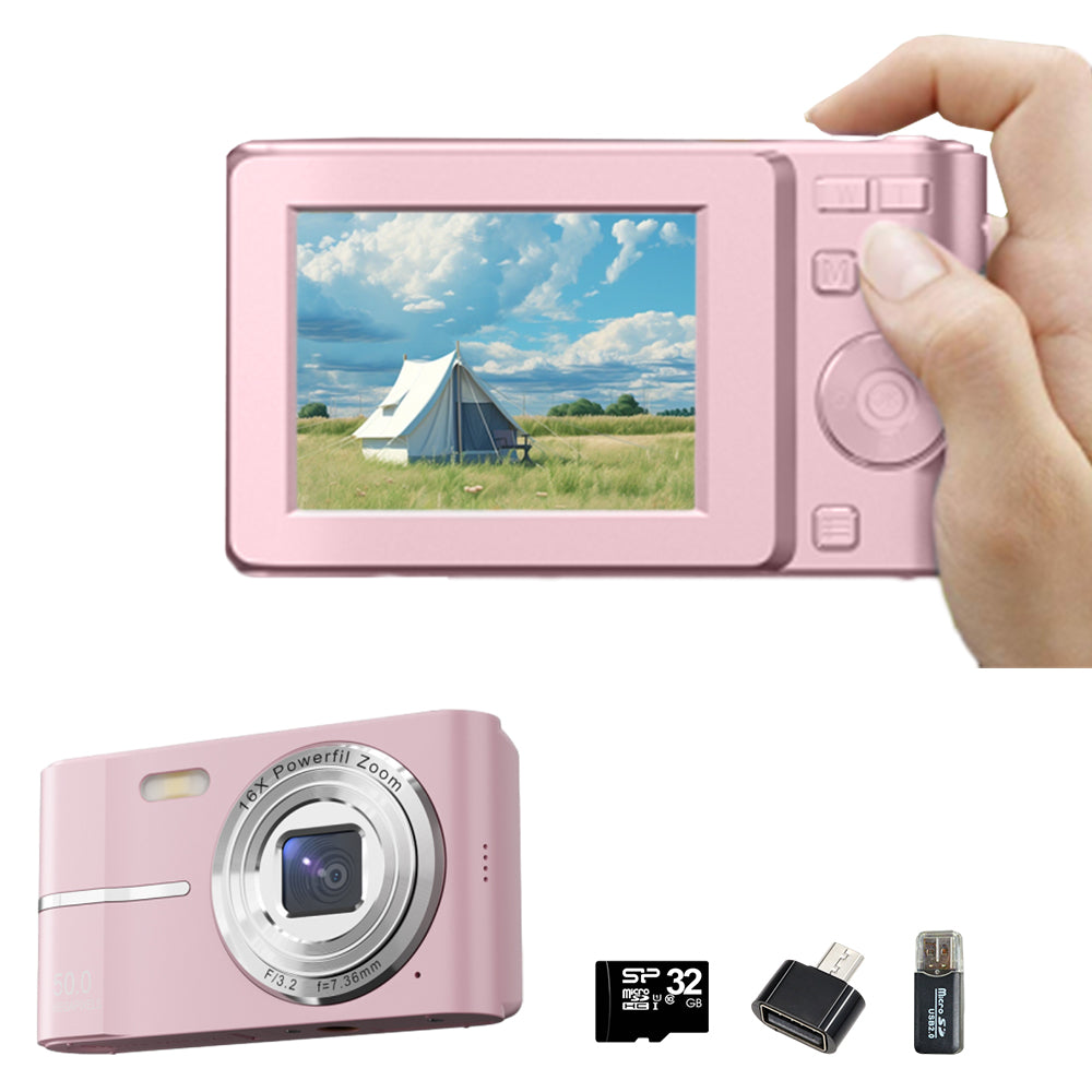4K Digital Camera Screen Video for Photography with 32GB Memory Card