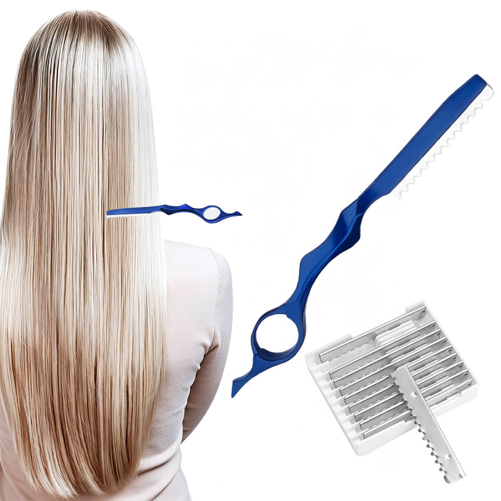 Hair Thinning Razor with 10 Replacement Blades for Professional Salon and Home Use