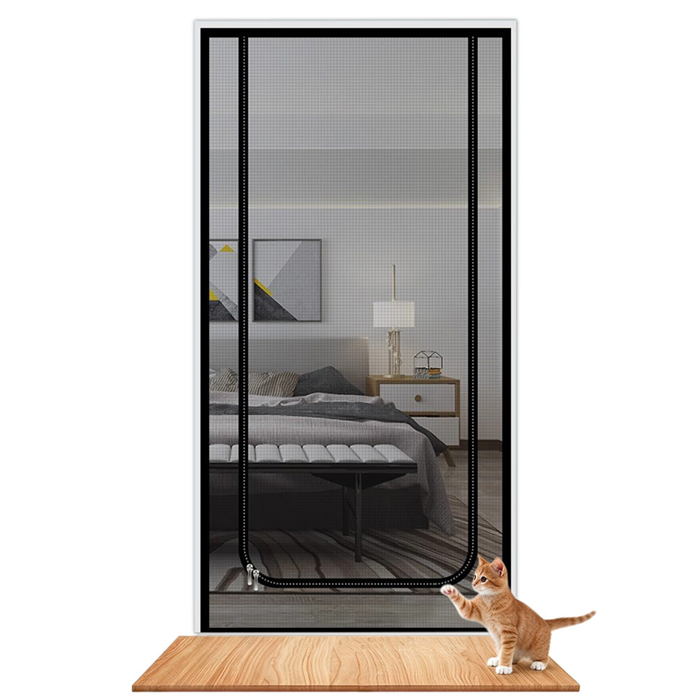 Zippered Pet Mesh Door Barrier for Cats Small Dogs up to 150x220cm-Style 3