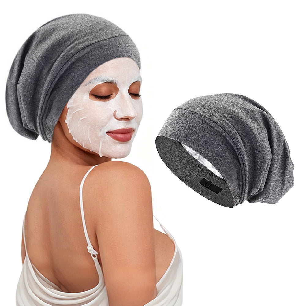 Adjustable Hair Cap Breathable Double Layer Design for Sleeping Women Men