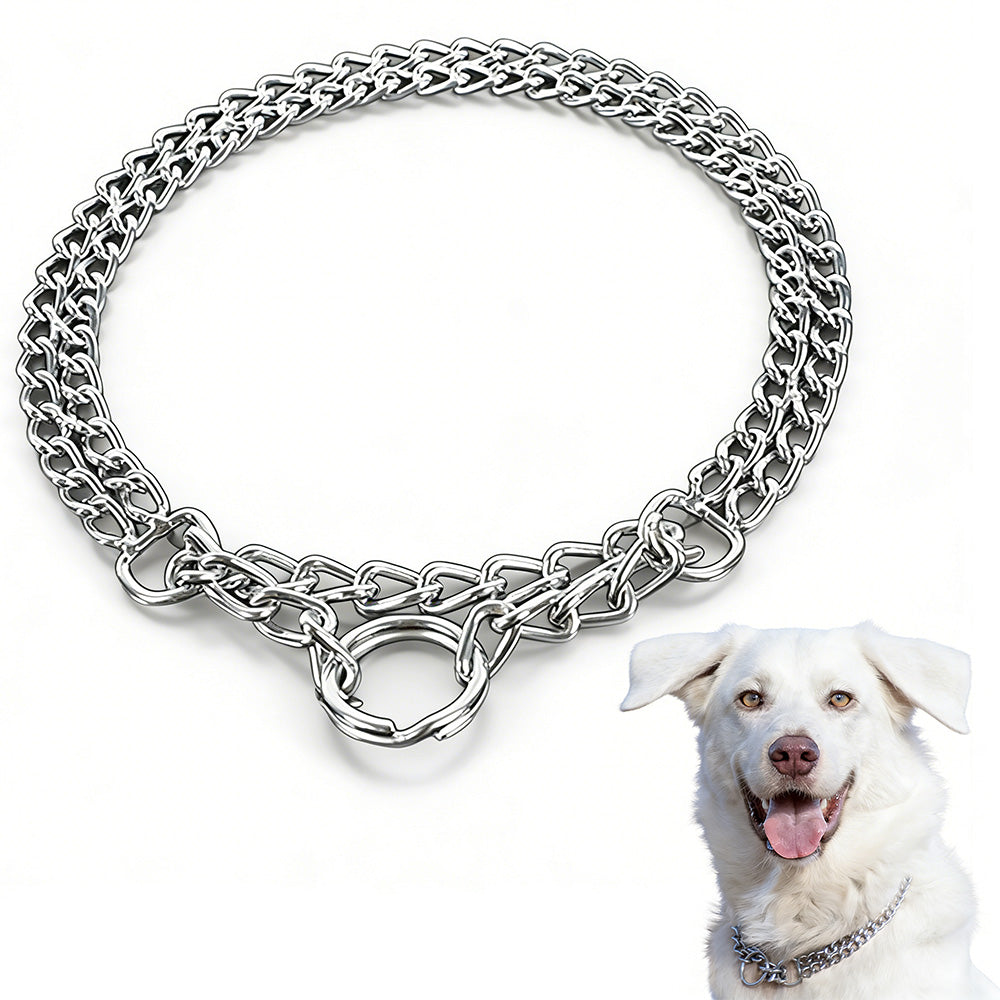 Dog Training Slip Collar Double-Row Chain for Large Dogs