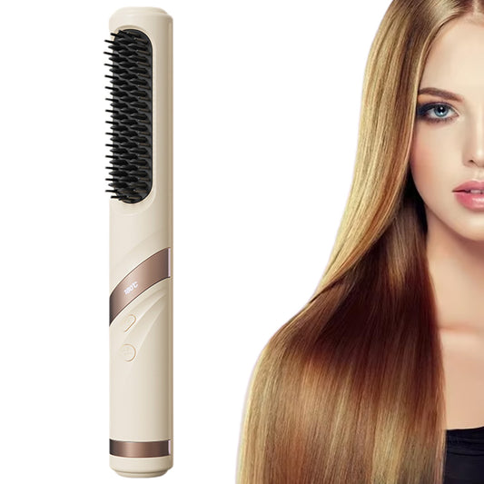Wireless Hair Straightener Brush with Cool Air Styling Comb