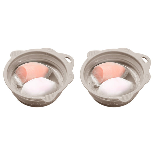 2PCS Foldable Silicone Makeup Brush Cleaner Bowls Cleaning Tool For Brushes Powder Puffs Sponges