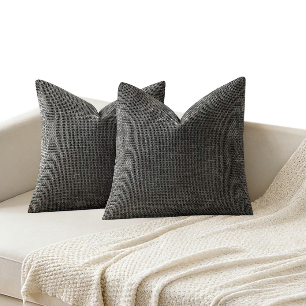 2 Pack Chenille Knit Throw Pillow Covers for Couch Bed