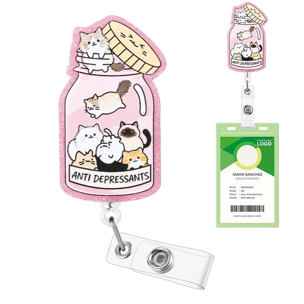 Retractable Badge Reel Cute Badge Clip for Students Staff Teacher