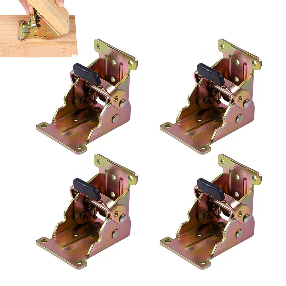 4Pcs 90 Degree Self Locking Folding Hinge for Tables Chairs and Workbenches