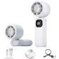 100 Speeds Digital Display Cooling Fan USB Fan with Lanyard and Phone Holder Base