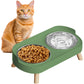 Elevated Double Stainless Steel Pet Food and Water Bowl Set