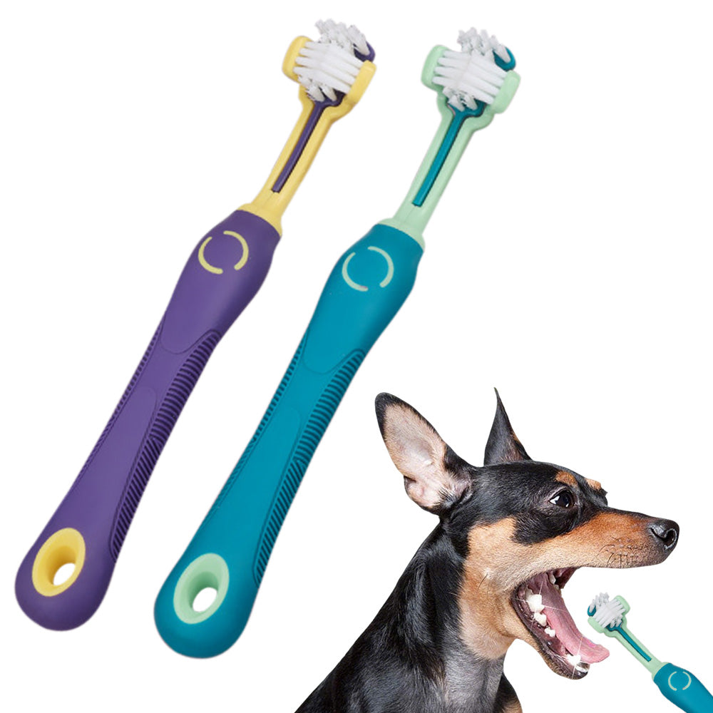 2XPet Toothbrush for Dogs and Cats 3 Sided