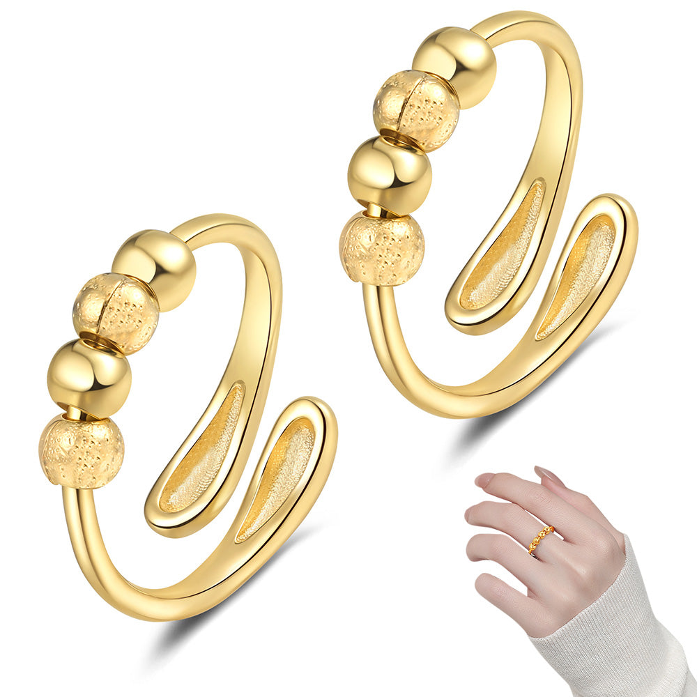 2Pcs Adjustable Fidget Spinner Rings