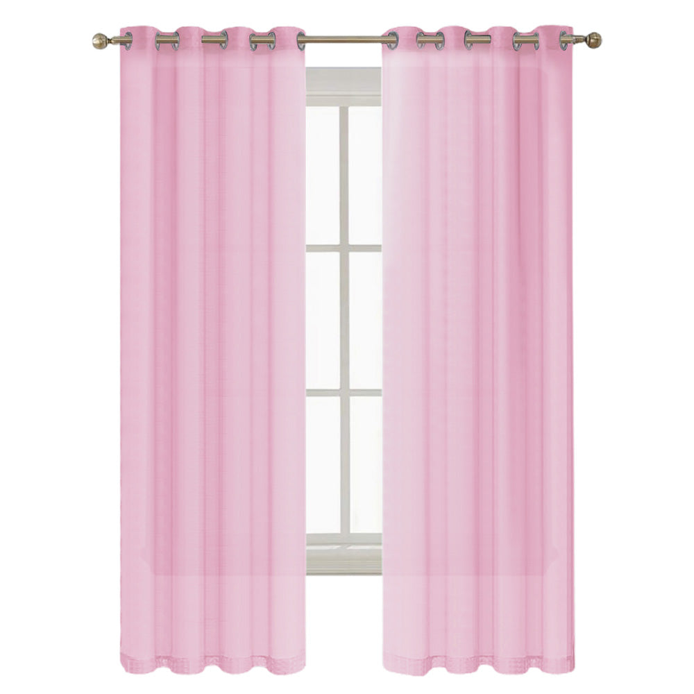 2Pcs 210x134cm Rod Pocket Sheer Curtain Voile Curtain Window Drape Privacy Draperies for Living Room