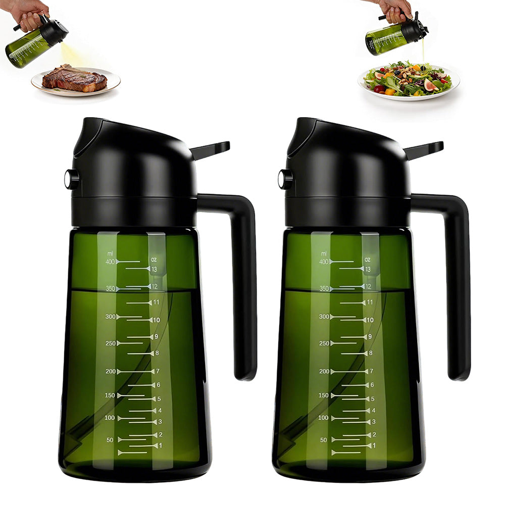 2X470ml Glass Oil Sprayer Bottle for Cooking Olive Oil Dispenser Kitchen Gadgets