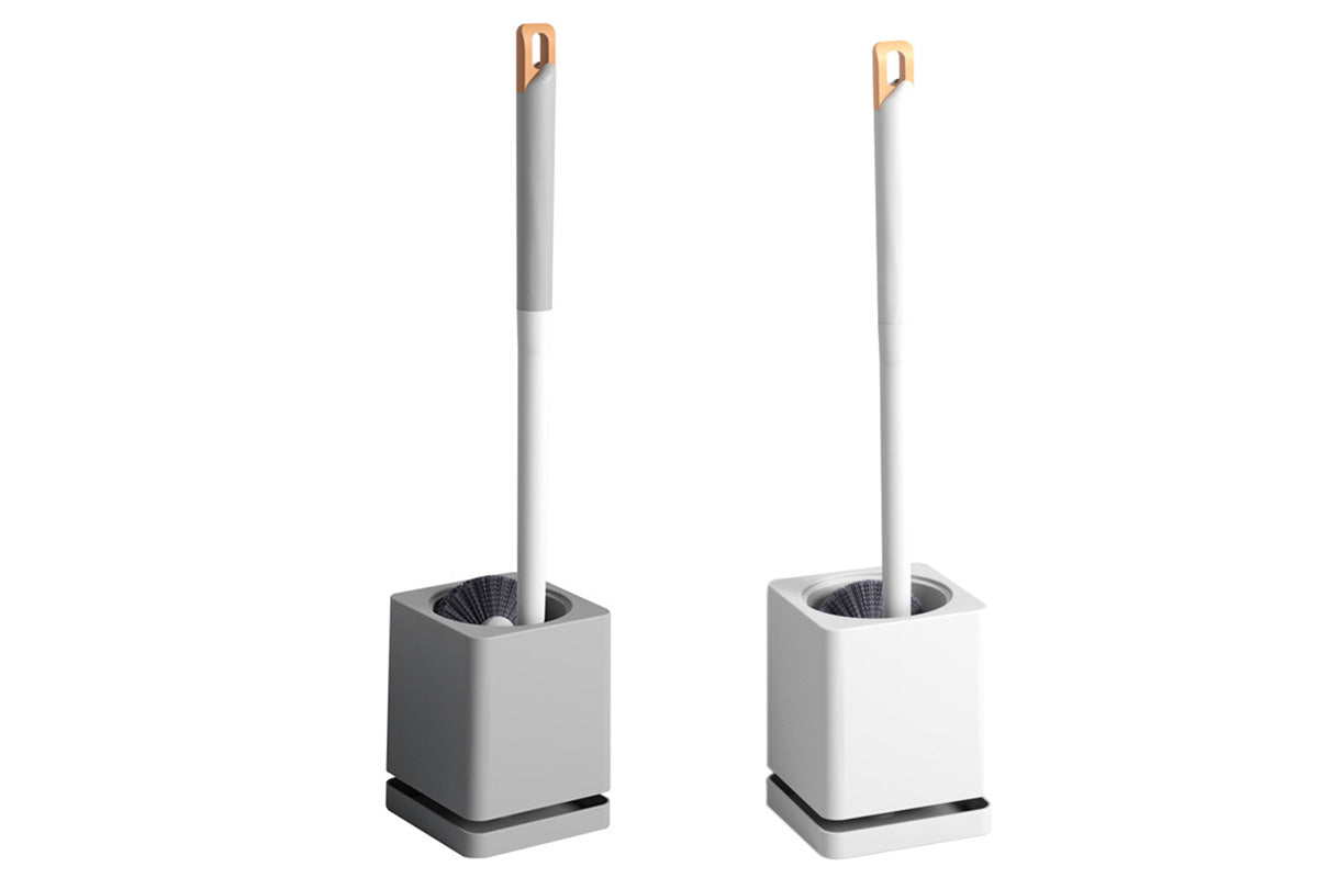 2pcs Toilet Brush with Drip Base Toilet Bowl Brush with Built-in Tweezer Toilet Cleaner Set