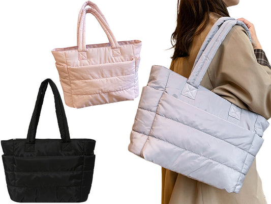 Women Quilted Tote Bag Shoulder Bag Lunch Bag