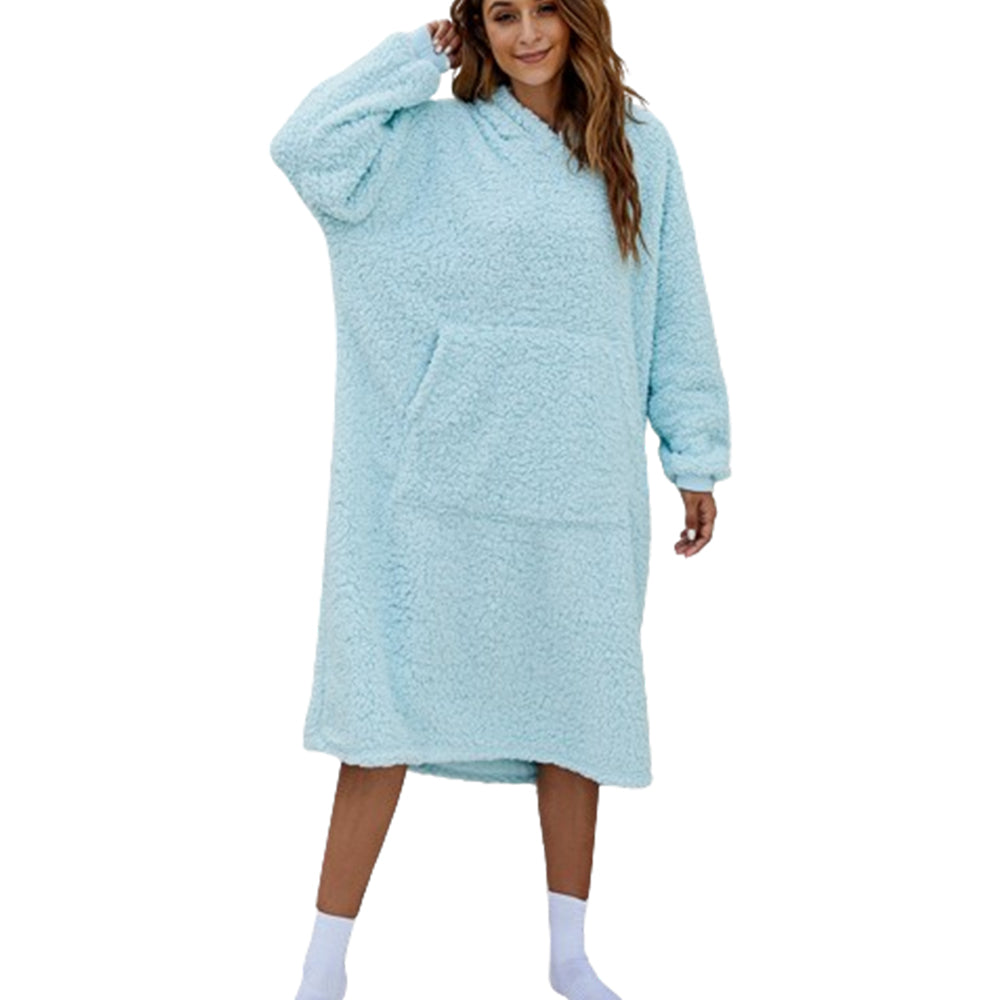 Reversible Faux Shearling Hooded Blanket