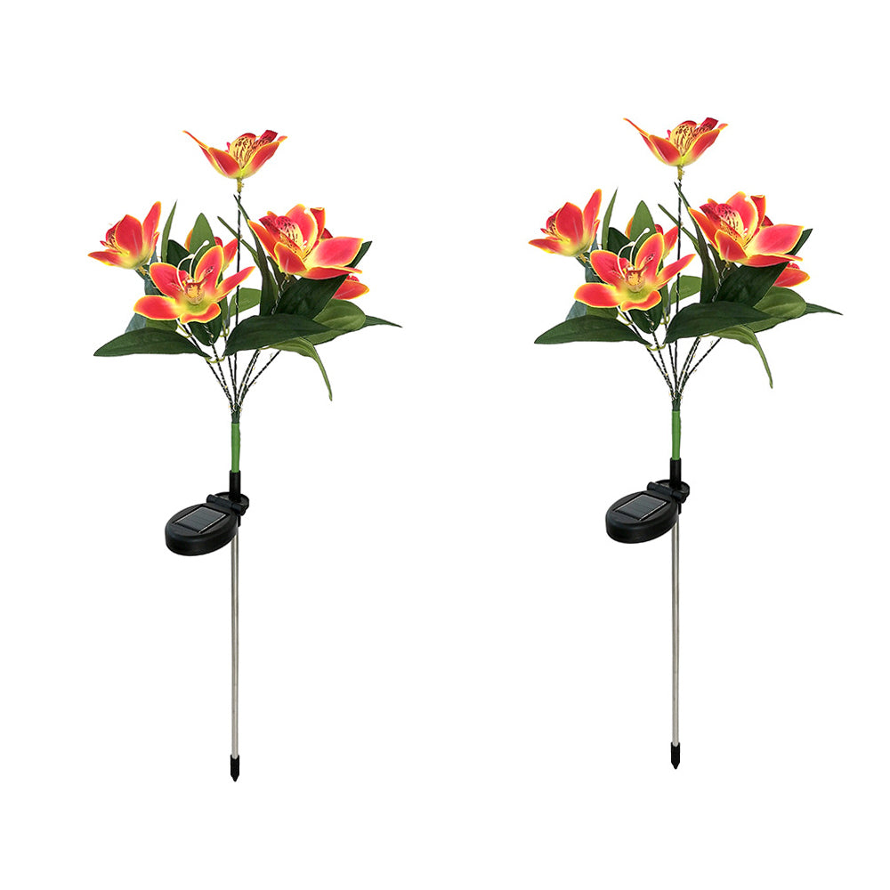 2Pcs 7 Head Solar Orchid Lamp