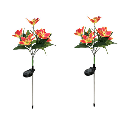 2Pcs 7 Head Solar Orchid Lamp