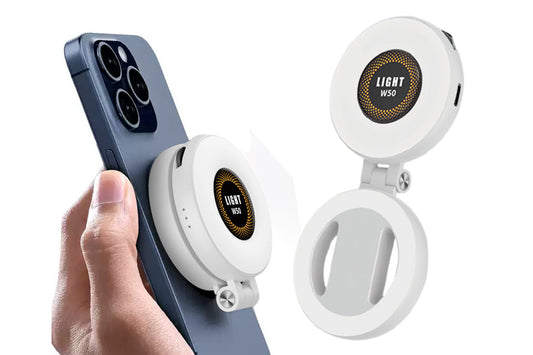 2Pcs Magnetic Phone Ring Light 3 Color Dimmable Fill Light Rechargeable Selfie Light