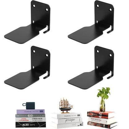 4Pcs Invisible Floating Bookshelf Brackets Wall Mounted Shelving Book