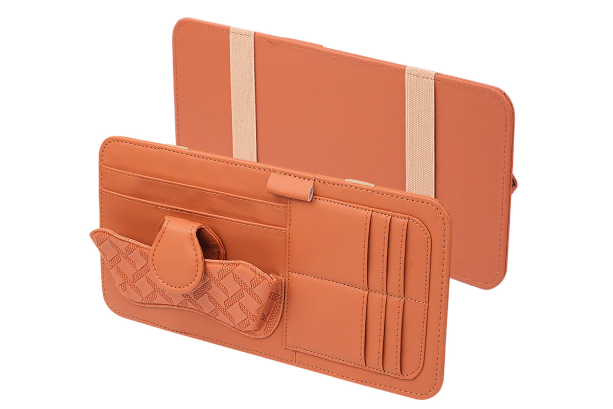 Car Sun Visor Organizer with Card Slots Sunglasses Holder Auto Interior Accessories Storage Holder with Tickets Slots