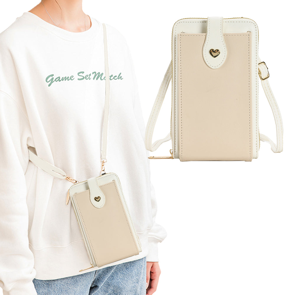 PU Leather Small Crossbody Bag Cell Phone Purse with Belt Buckle