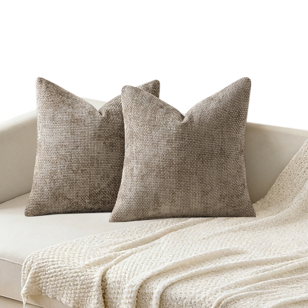 2 Pack Chenille Knit Throw Pillow Covers for Couch Bed