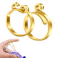 2Pcs Adjustable Knitting Crochet Loop Ring Open Yarn Guide Crochet Ring-Gold