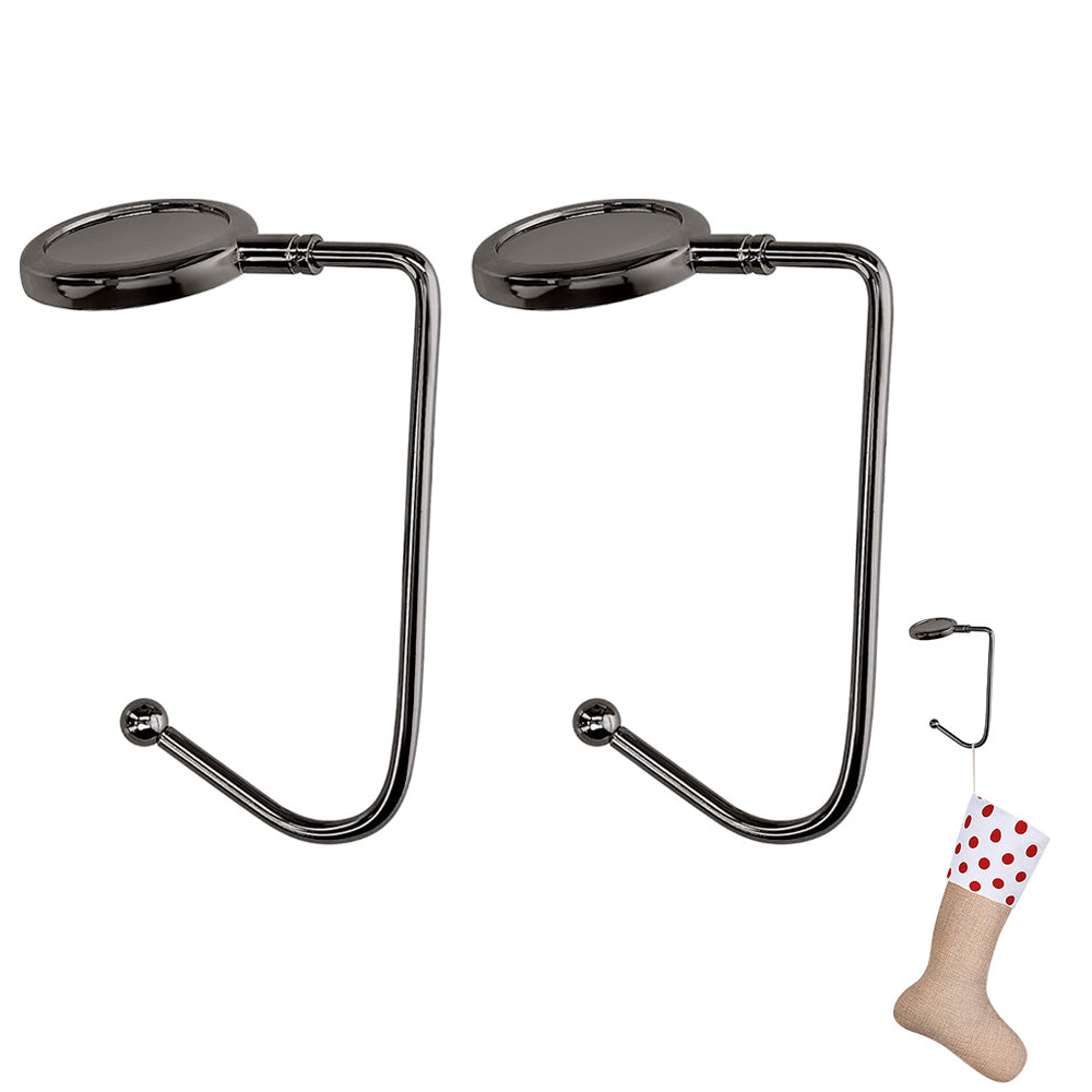 2 Pack 30mm Metal Straight Hooks for Christmas Stockings and Bags