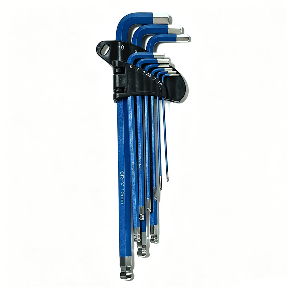 9Pcs Long Arm Ball End Hex Key Set with CRV Steel for Car and Motorcycle Repair