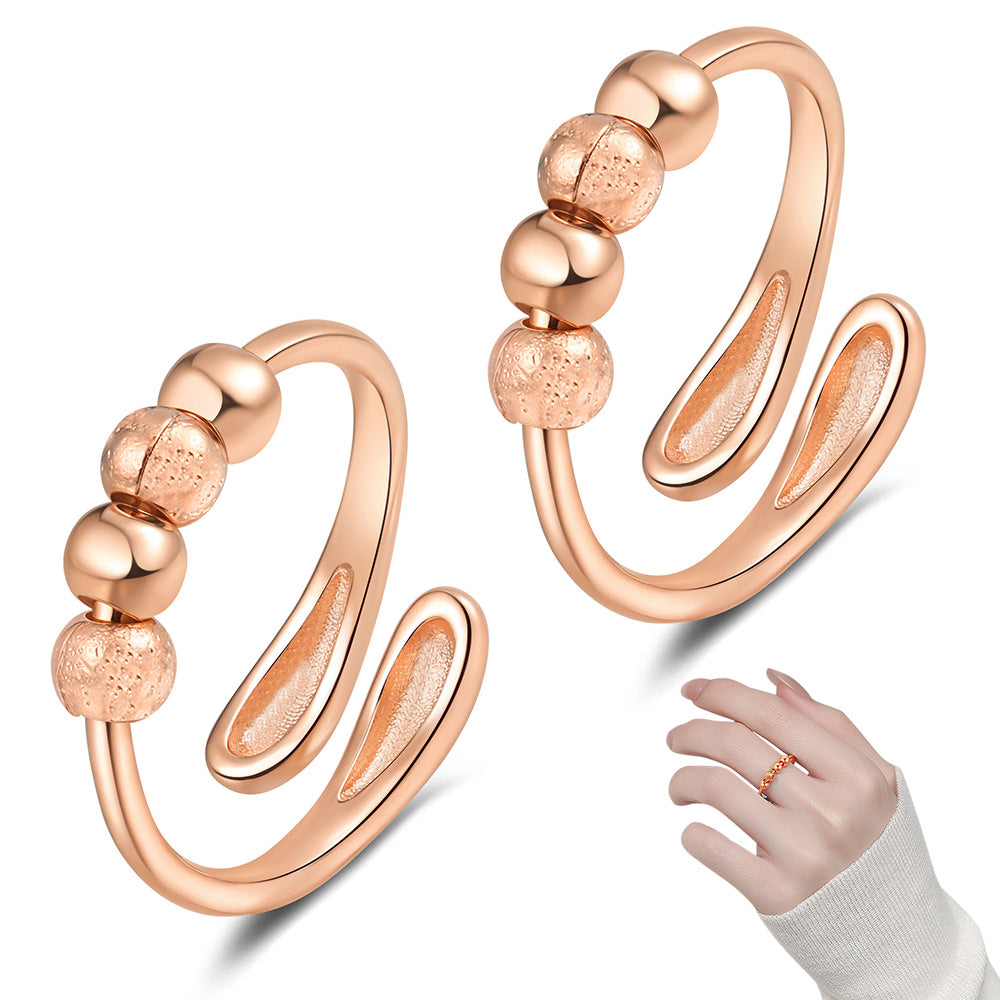 2Pcs Adjustable Fidget Spinner Rings