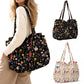 Corduroy Tote Bag with Side Water Bottle Pockets Large Shoulder Bag Casual Handbag