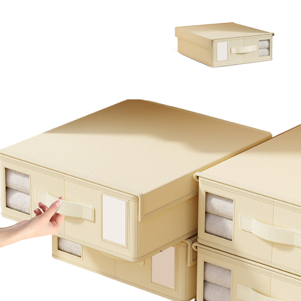 Foldable Bed Sheet Storage Bins with Handle Bed Sheet Folder Organizer