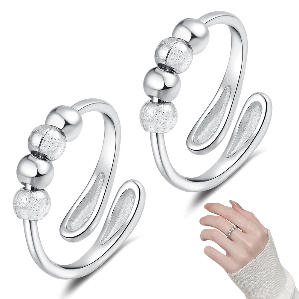 2Pcs Adjustable Fidget Spinner Rings