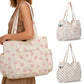 Corduroy Tote Bag with Side Water Bottle Pockets Large Shoulder Bag Casual Handbag