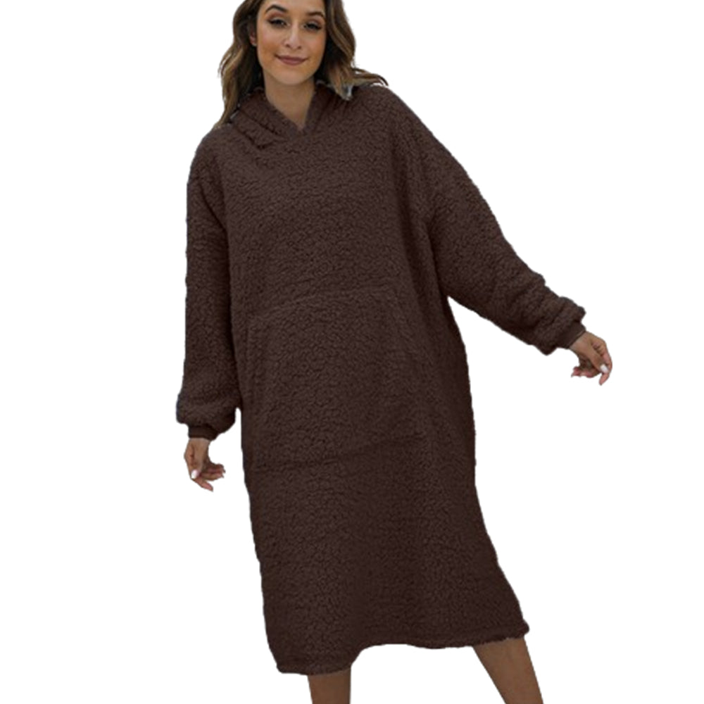Reversible Faux Shearling Hooded Blanket