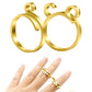2Pcs Adjustable Knitting Crochet Loop Ring Open Yarn Guide Crochet Ring-Gold