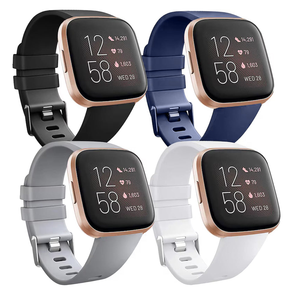 4Pcs Silicone Replacement Watch Band for Fitbit Versa Fitbit Versa 2 Fitbit Versa Lite