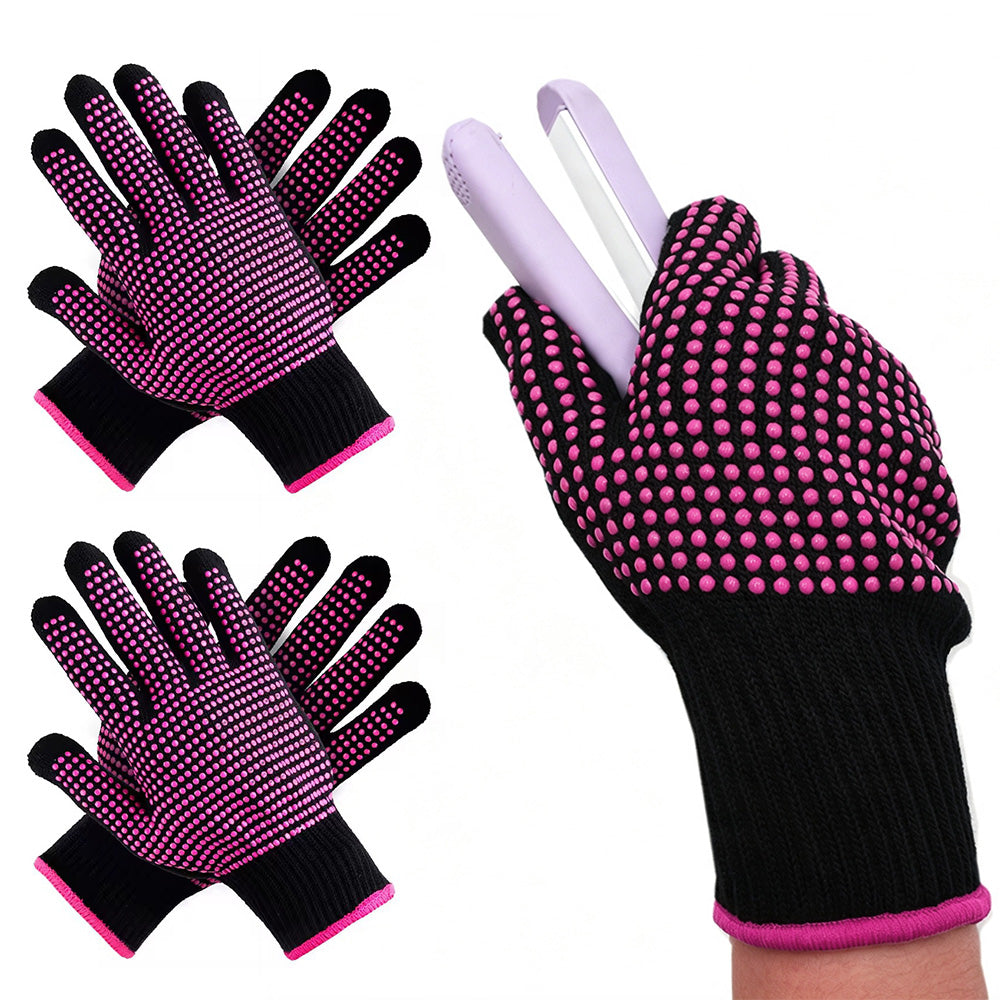 2 Pack Heat-Resistant Styling Gloves for Curling Irons and Hot Brushes