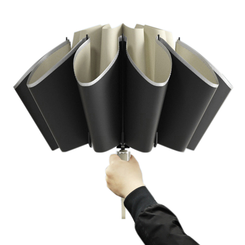 Easy Close Inverted Umbrella Compact Automatic Umbrella with Reflective Stripe