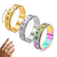 3 Piece Stainless Steel 360 Degree Spinner Ring Set Gold Silver Rainbow