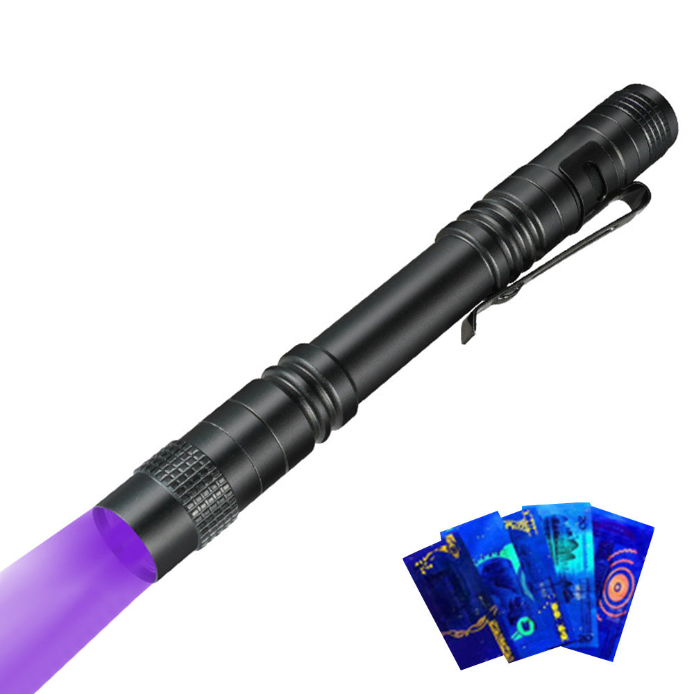 395nm Mini Ultraviolet Pen Flashlight with Pocket Clip