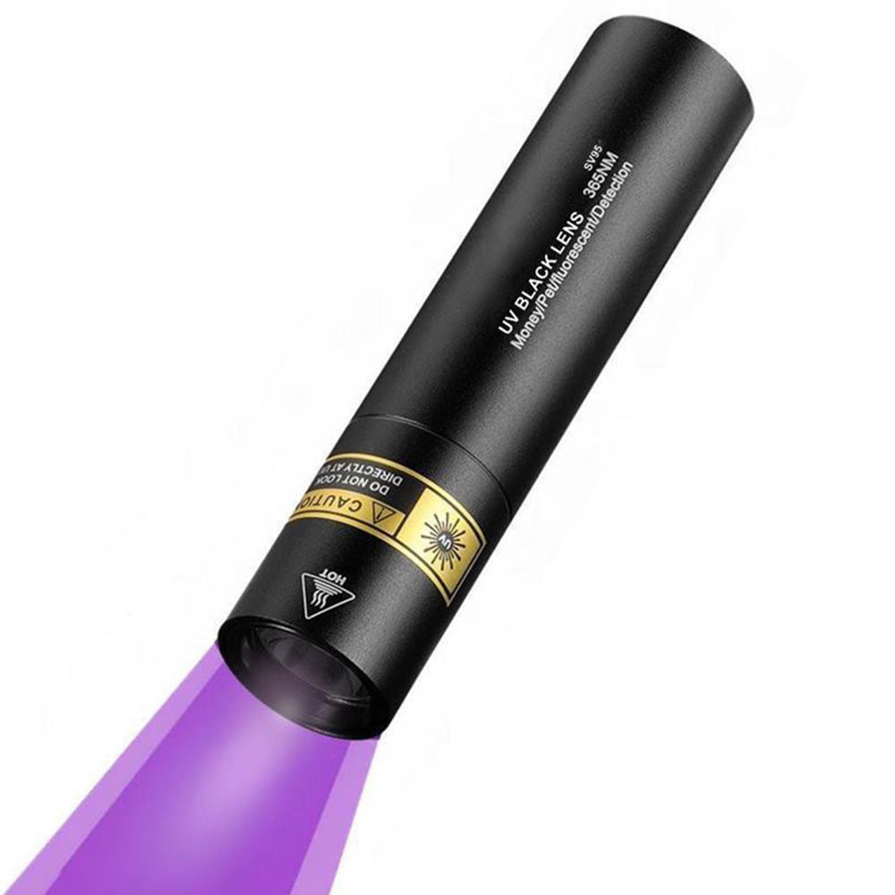 Zoomable 365nm UV Flashlight LED Scalable Clip Blacklight Flashlight for Pet Stain Detection