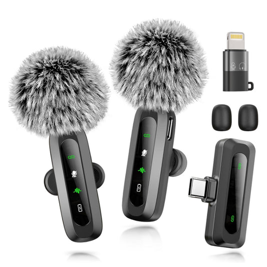 Lavalier Microphone Wireless Mini Mic for Android Apple Phone Tablet PC Video Recording
