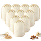 10 Pack Reusable Canvas Drawstring Storage and Gift Bags