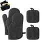 Cotton Silicone Oven Mitts Set with Pot Holders