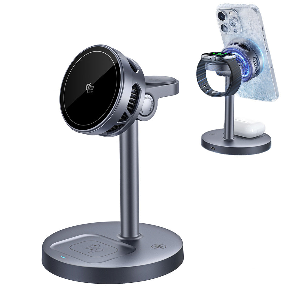 Wireless Charger Stand 3 in 1 Fast Charging Station for Phone Watch Earbuds