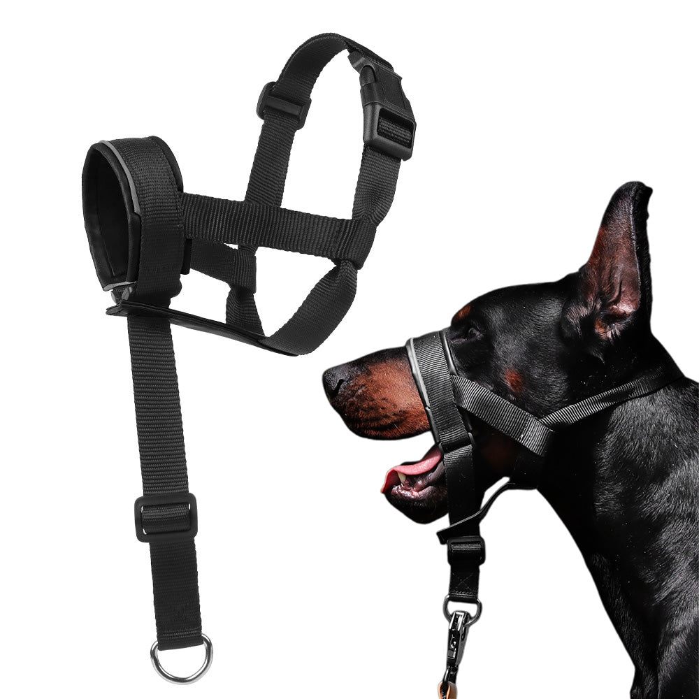 Adjustable Dog Head Collar with Padded Nose Loop for Training