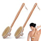 2 Pieces Long Handle Back Shower Brush with Detachable Hand Strap