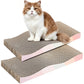2 Pack Wave Cat Scratcher Cardboard Dual-Side Reversible for Furniture Protection