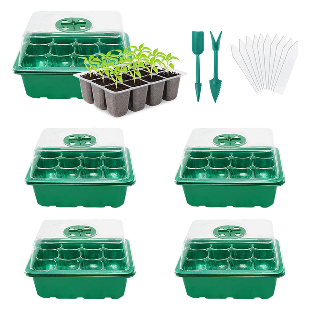 5Pcs Seed Trays 12 Cells Seed Starter Kit for Seeds Growing Starting